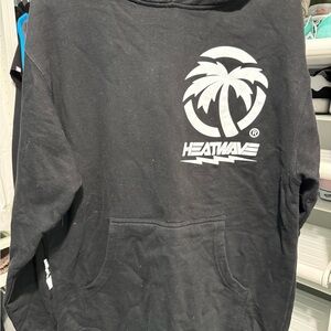 Black Heatwave Hoodie with Palm Tree Logo